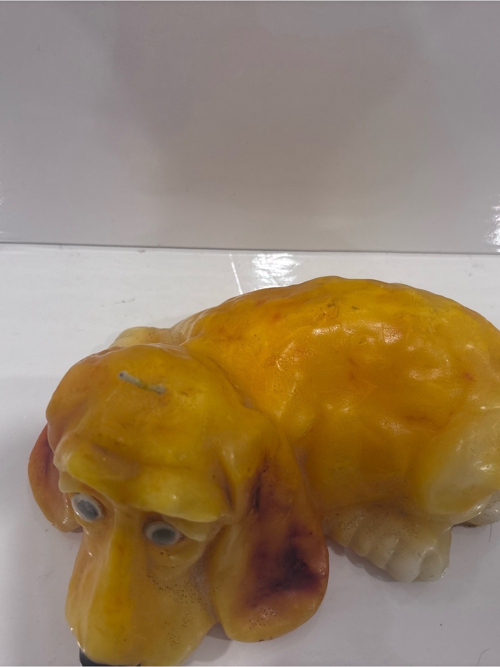 Vintage Made in USA Basset Hound Novelty Wax Candle with Googly Eyes – Unused - Picture 3 of 10